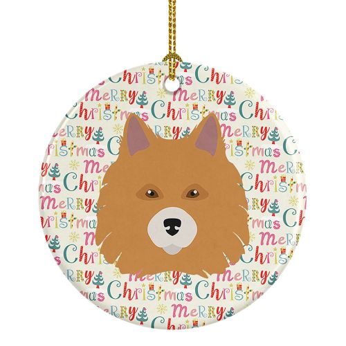 Elo Dog Merry Christmas Ceramic Ornament Christmas Tree Hanging Decorations for Home Christmas Holiday, Party, Gift, 3 in, Multicolor