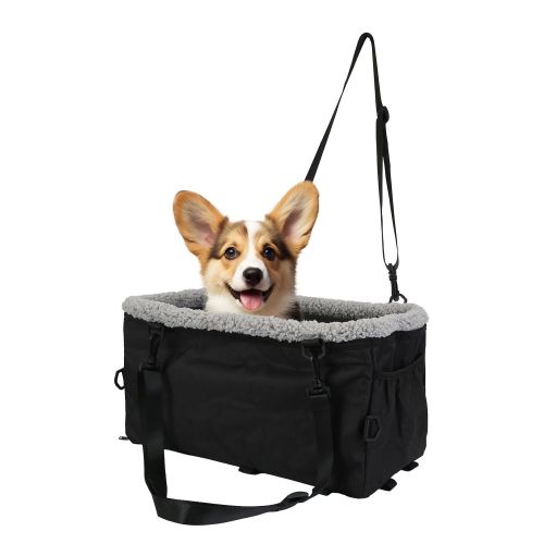 Small Dog Car Seat with Harness Center Console Pet Booster Seat Travel Car Seat with Side Pocket Cotton Velvet Cushion for Dogs Cats Up to 9LBS Small Dog Car Seat with Harness Center Console Pet Booster Seat Travel Car Seat with Side Pocket Cotton Velvet Cushion for Dogs Cats Up to 9LBS