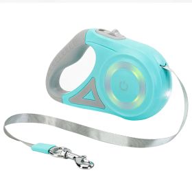 16FT Retractable Dog Leash Extendable Pet Leash Dog Walking Leash with Flashlight RGB Light 2 Rolls of Waste Bags Dispenser Fit for 66-110lbs (Option: DogLeash Green)