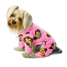 Silly Monkey Fleece Turtleneck Pajamas (Color: White, size: XL)