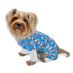 Ultra Soft Plush Minky Silly Sharks Pajamas (Color: Pink, size: XL)