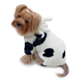Ultra Plush Moo Cow Hooded Pajamas (Color: Yellow, size: XL)