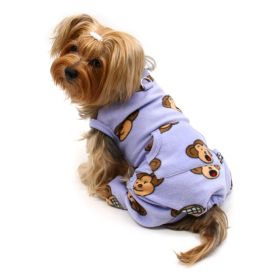Silly Monkey Front Sleeveless Fleec Pajamas (Color: Lime, size: XL)