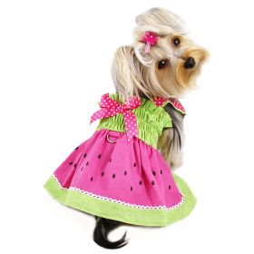 Juicy Watermelon Sundress with Large D (Color: Red/White, size: XL)