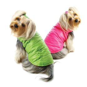 Reversible Parka Vest with Ruffle Trims (Color: Yellow, size: XL)