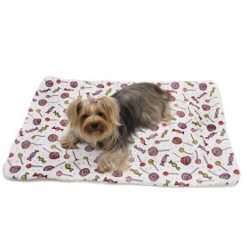 Ultra Soft Minky/Plush Sweet Candies Blanket (Color: Blue, size: One Size)