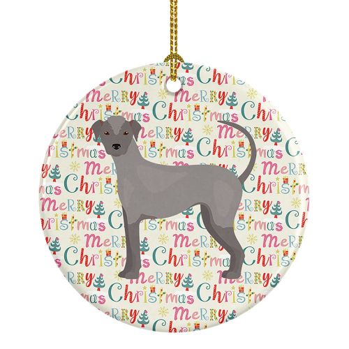Ecuadorian Hairless Dog Merry Christmas Ceramic Ornament Christmas Tree Hanging Decorations for Home Christmas Holiday, Party, Gift, 3 in, Multic