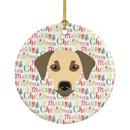 Sato Dog Merry Christmas Ceramic Ornament Christmas Tree Hanging Decorations for Home Christmas Holiday, Party, Gift, 3 in, Multicolor