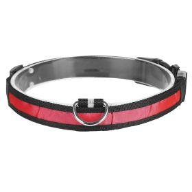 LED Dog Collar USB Rechargeable Adjustable Dog Safety Collar Night Safety Flashing Luminous Light up Collar (Option: DogCollar LRed)